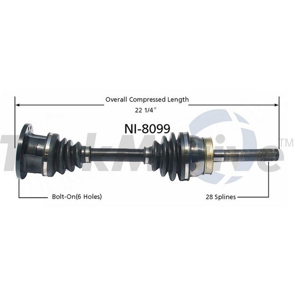 Surtrack Axle Cv Axle Shaft, Ni-8099 NI-8099 | Zoro